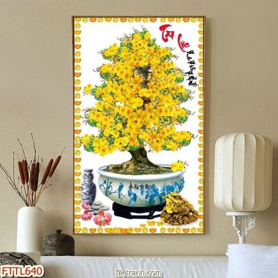 Tải file File tranh chậu mai bonsai FTTL640 (gốc) làm file thiết kế