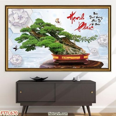 Tải file File tranh chậu mai bonsai FTTL670 (ảnh gốc) in tranh kính
