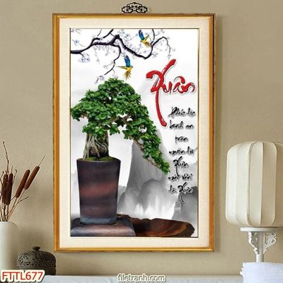 Download file gốc File tranh chậu mai bonsai FTTL677 (in mica) trong suốt