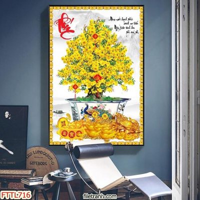 Tải file gốc in lụa File tranh chậu mai bonsai FTTL716 siêu nét