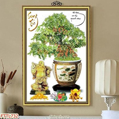 File tranh trang trí File tranh chậu mai bonsai FTTL732 (tải file gốc)