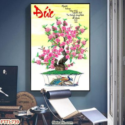 File gốc File tranh chậu mai bonsai FTTL739 (PSD/TIFF) độ phân giải cao