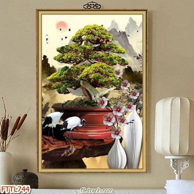 File tranh File tranh chậu mai bonsai FTTL744 (ảnh gốc) độ nét vượt trội