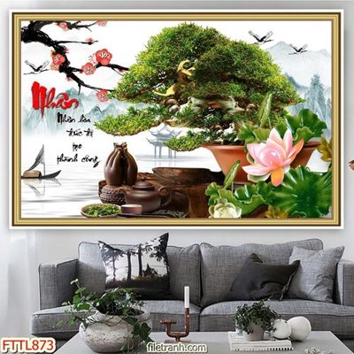 File tranh File tranh chậu mai bonsai FTTL873 (ảnh gốc) độc quyền