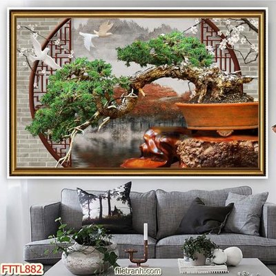 Download file File tranh chậu mai bonsai FTTL882 (gốc) cho xưởng in