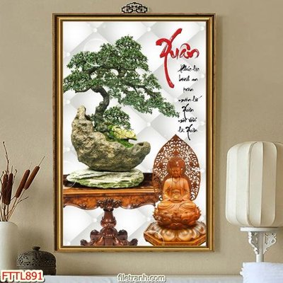 File gốc File tranh chậu mai bonsai FTTL891 (in ấn) không giới hạn