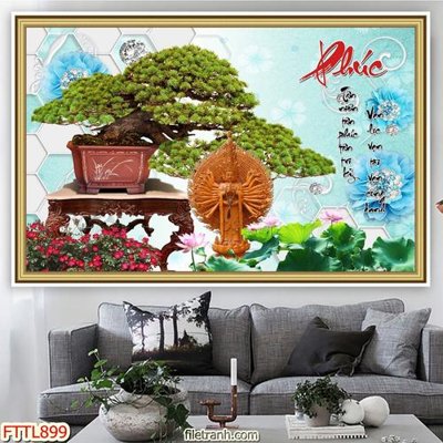 File tranh gốc File tranh chậu mai bonsai FTTL899 (bản quyền) độc đáo