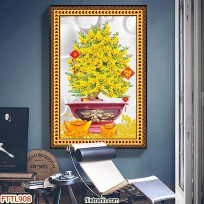 Download file File tranh chậu mai bonsai FTTL908 (chuẩn in) File tranh chậu mai bonsai FTTL908