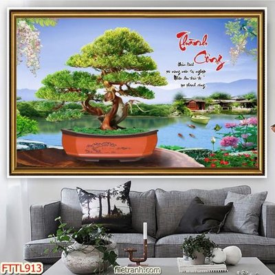 File in ấn chuyên nghiệp File tranh chậu mai bonsai FTTL913 (file gốc)