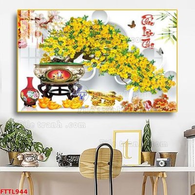 Tải file tranh gốc File tranh chậu mai bonsai FTTL944 chất lượng cao