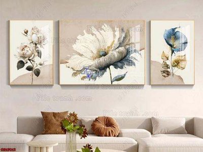 File gốc File gốc in bộ tranh decor treo tráng gương canvas GB15013 (in ấn) màu sắc trung thực
