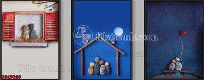 Tải file File gốc in bộ tranh decor treo tráng gương canvas GB15029 (gốc) chủ đề phong thủy