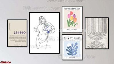 File in ấn File gốc in bộ tranh decor treo tráng gương canvas GB15106 (bản gốc) sắc nét