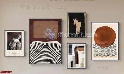 File tranh in tráng gương File gốc in bộ tranh decor treo tráng gương canvas GB15117 (siêu nét)