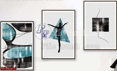 File gốc File gốc in bộ tranh decor treo tráng gương canvas GB15126 (in lụa) hoa văn cổ điển