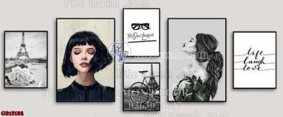 Ảnh gốc File gốc in bộ tranh decor treo tráng gương canvas GB15182 (độ nét cao) in tráng gương