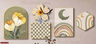 File PSD File gốc in bộ tranh decor treo tráng gương canvas GB15201 (gốc) cho in quảng cáo