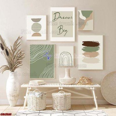 File in ấn File gốc in bộ tranh decor treo tráng gương canvas GB15225 (bản gốc) cao cấp
