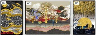 Chi tiết file ảnh File gốc in bộ tranh decor treo tráng gương canvas GB15241 sắc nét