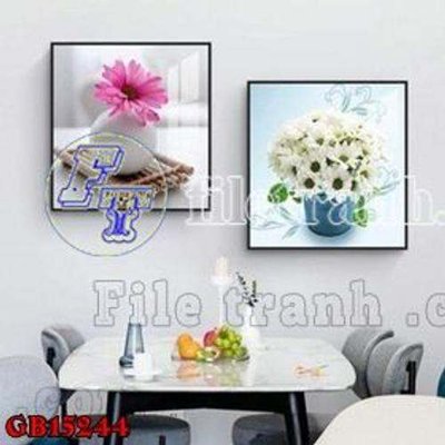 File ảnh File gốc in bộ tranh decor treo tráng gương canvas GB15244 (gốc) in PP, decal