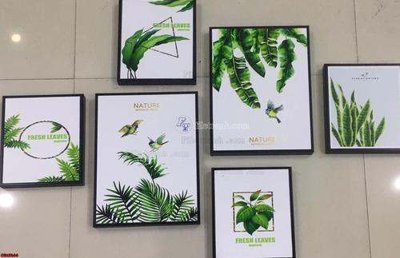 File in trần File gốc in bộ tranh decor treo tráng gương canvas GB15266 (bản gốc) hoa văn