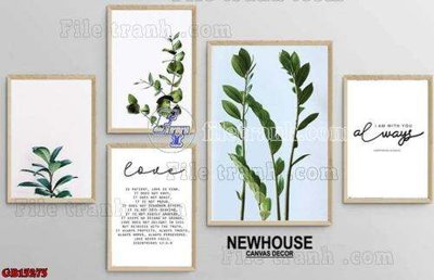 File tranh PSD File gốc in bộ tranh decor treo tráng gương canvas GB15275 chất lượng cao