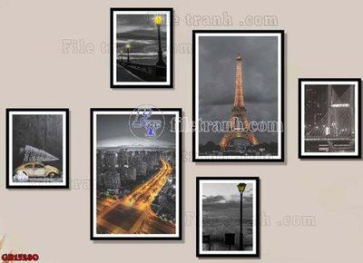 File ảnh File gốc in bộ tranh decor treo tráng gương canvas GB15280 (gốc) in PP, decal