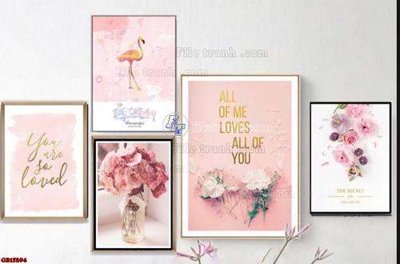 File in trần File gốc in bộ tranh decor treo tráng gương canvas GB15294 (file gốc) phong thủy
