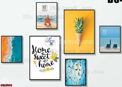 File tranh File gốc in bộ tranh decor treo tráng gương canvas GB15303 (gốc) in trên kính