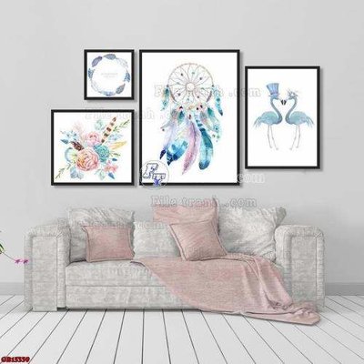 File gốc File gốc in bộ tranh decor treo tráng gương canvas GB15339 (cho in ấn) độc quyền