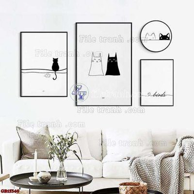 File in lụa File gốc in bộ tranh decor treo tráng gương canvas GB15349 (hoa văn) File gốc in bộ tranh decor treo tráng gương canvas GB15349