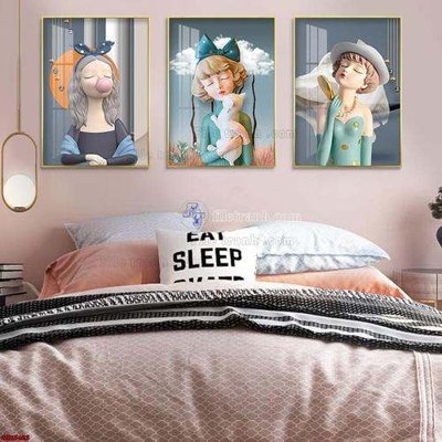 File tranh File gốc in bộ tranh decor treo tráng gương canvas GB15423 (ảnh gốc) không bị mờ