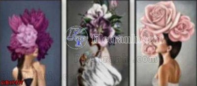 File tranh gốc File gốc in bộ tranh decor treo tráng gương canvas GB15437 (bản đẹp) độc quyền