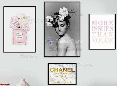 File ảnh File gốc in bộ tranh decor treo tráng gương canvas GB15454 (gốc) in poster