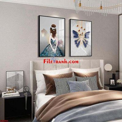 File tranh trang trí File gốc in bộ tranh decor treo tráng gương canvas GB15562 (file gốc)