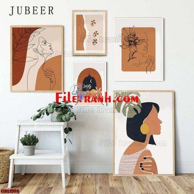 File gốc in ấn File gốc in bộ tranh decor treo tráng gương canvas GB15592 độ phân giải cao