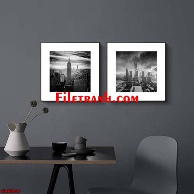 File tranh File gốc in bộ tranh decor treo tráng gương canvas GB15629 (file gốc) chuẩn màu in