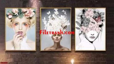 File gốc File gốc in bộ tranh decor treo tráng gương canvas GB15631 (in tráng gương) nghệ thuật