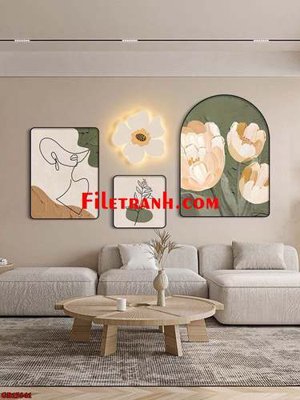 Mua file gốc File gốc in bộ tranh decor treo tráng gương canvas GB15641 (chất lượng) tại Filetranh.com