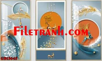 File gốc File gốc in bộ tranh decor treo tráng gương canvas GB15645 (in mica) làm bảng hiệu