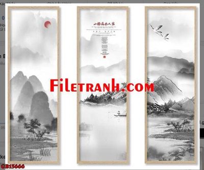 Tải file File gốc in bộ tranh decor treo tráng gương canvas GB15666 (gốc) chủ đề tâm linh