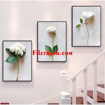 File tranh File gốc in bộ tranh decor treo tráng gương canvas GB15672 (bản gốc) in lụa 5D