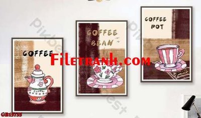 File in trần File gốc in bộ tranh decor treo tráng gương canvas GB15735 (file gốc) hoa văn 3D
