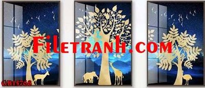 File gốc File gốc in bộ tranh decor treo tráng gương canvas GB15768 (trang trí) phòng ngủ