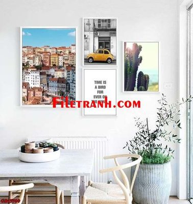 File tranh File gốc in bộ tranh decor treo tráng gương canvas GB15769 (gốc) chủ đề tĩnh vật