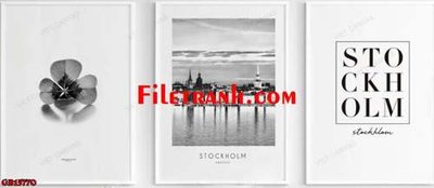 File PSD in ấn File gốc in bộ tranh decor treo tráng gương canvas GB15770 (chất lượng cao)