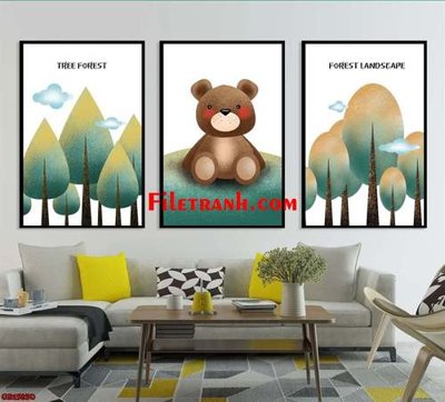 File PSD File gốc in bộ tranh decor treo tráng gương canvas GB15830 (bản gốc) dễ dàng edit