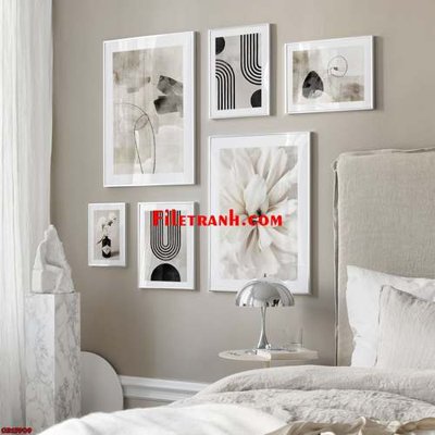 File tranh File gốc in bộ tranh decor treo tráng gương canvas GB15909 (gốc) in film