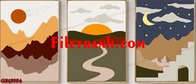 File in trần File gốc in bộ tranh decor treo tráng gương canvas GB15954 (file gốc) xuyên sáng