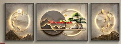 Download file gốc File gốc in bộ tranh decor treo tráng gương canvas GB15957 (in lụa) tranh 3D